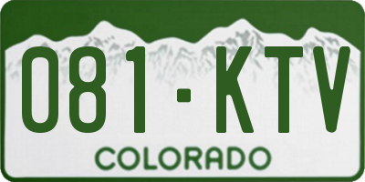 CO license plate 081KTV