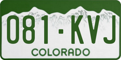 CO license plate 081KVJ
