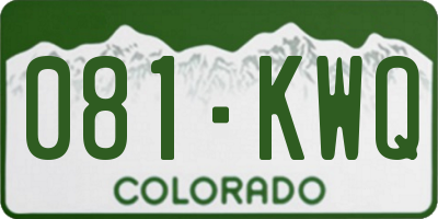 CO license plate 081KWQ