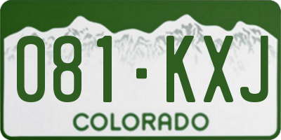 CO license plate 081KXJ
