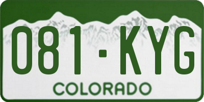 CO license plate 081KYG