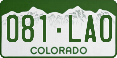 CO license plate 081LAO