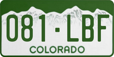 CO license plate 081LBF