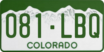 CO license plate 081LBQ
