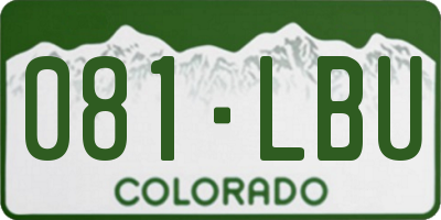 CO license plate 081LBU