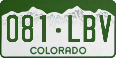 CO license plate 081LBV