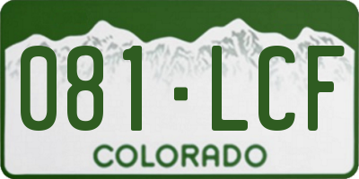CO license plate 081LCF