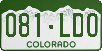 CO license plate 081LDO