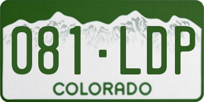 CO license plate 081LDP