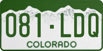 CO license plate 081LDQ