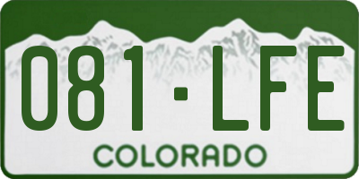 CO license plate 081LFE
