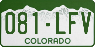 CO license plate 081LFV