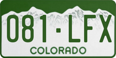 CO license plate 081LFX