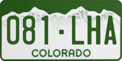 CO license plate 081LHA