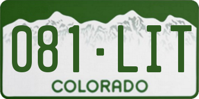 CO license plate 081LIT