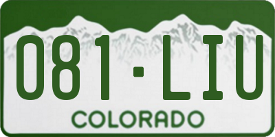 CO license plate 081LIU
