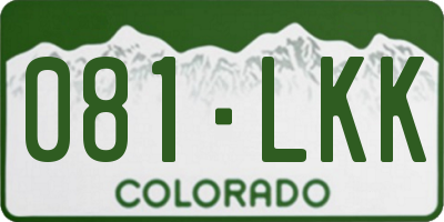 CO license plate 081LKK