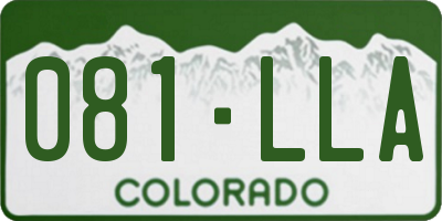 CO license plate 081LLA