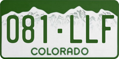 CO license plate 081LLF