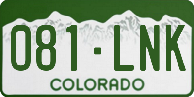 CO license plate 081LNK