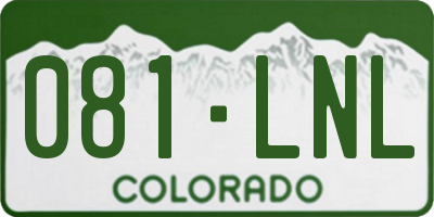 CO license plate 081LNL