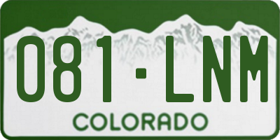 CO license plate 081LNM