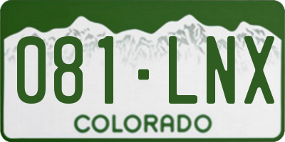 CO license plate 081LNX