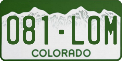 CO license plate 081LOM