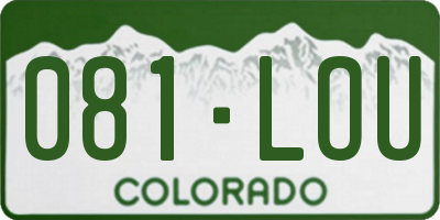 CO license plate 081LOU