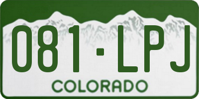 CO license plate 081LPJ