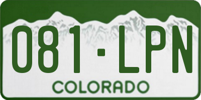 CO license plate 081LPN