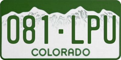 CO license plate 081LPU