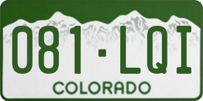 CO license plate 081LQI