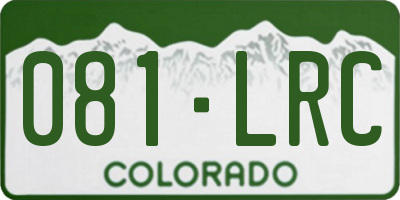 CO license plate 081LRC