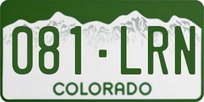 CO license plate 081LRN