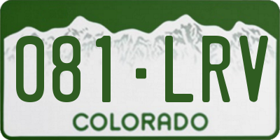 CO license plate 081LRV