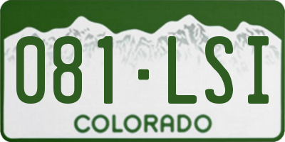 CO license plate 081LSI