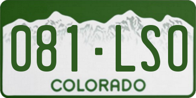 CO license plate 081LSO
