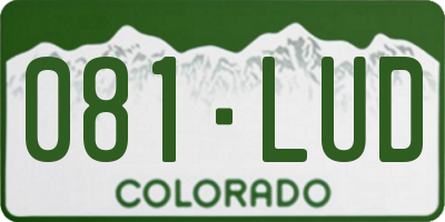 CO license plate 081LUD
