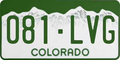 CO license plate 081LVG