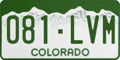 CO license plate 081LVM