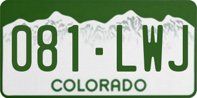 CO license plate 081LWJ