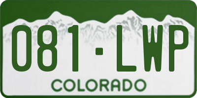 CO license plate 081LWP