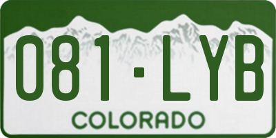 CO license plate 081LYB