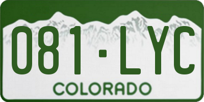CO license plate 081LYC