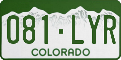 CO license plate 081LYR