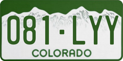 CO license plate 081LYY