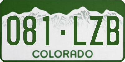 CO license plate 081LZB