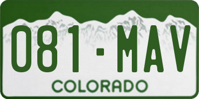 CO license plate 081MAV
