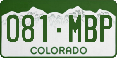 CO license plate 081MBP